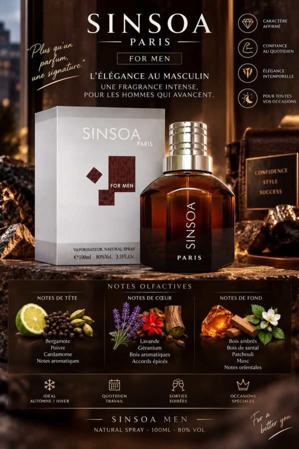 SINSOA MEN Parfum de Toilette Homme 100ml