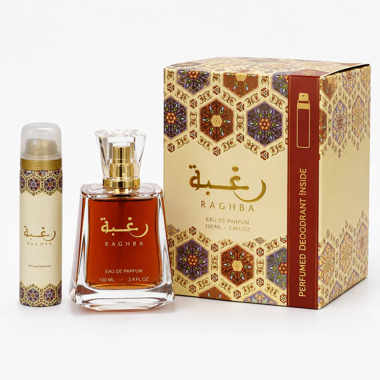 Coffret Raghba Lattafa parfum 100 ml et déodorant