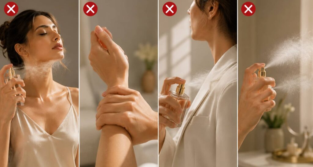 Les erreurs à éviter lors de l'application du parfum