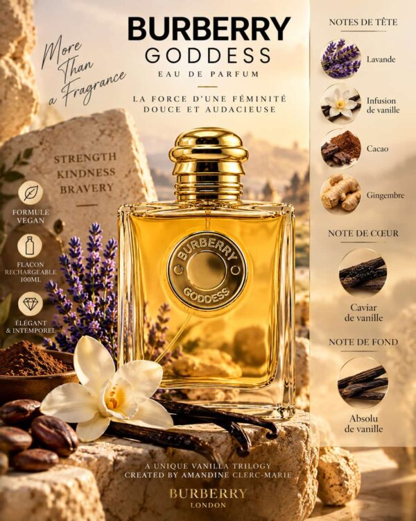 Burberry Goddess – lavande, cacao, gingembre et vanille Burberry Goddess – lavande, cacao, gingembre et vanille
