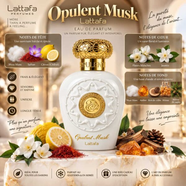 Opulent Musk Lattafa Eau de Parfum Unisexe 100ml