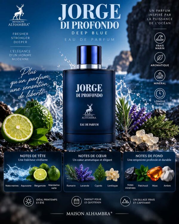 Jorge Di Profumo Deep Blue Maison Alhambra Eau de Parfum Homme 100ml