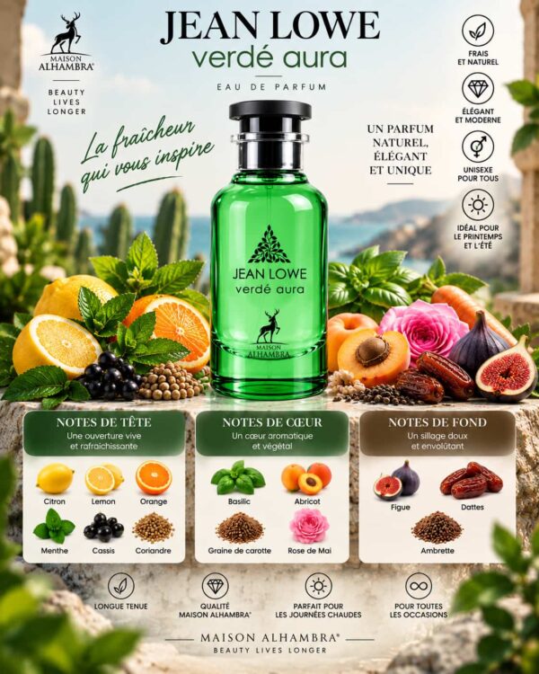 Jean Lowe Verde Aura Maison Alhambra Eau de Parfum 100ml Jean Lowe Verde Aura Maison Alhambra Eau de Parfum 100ml