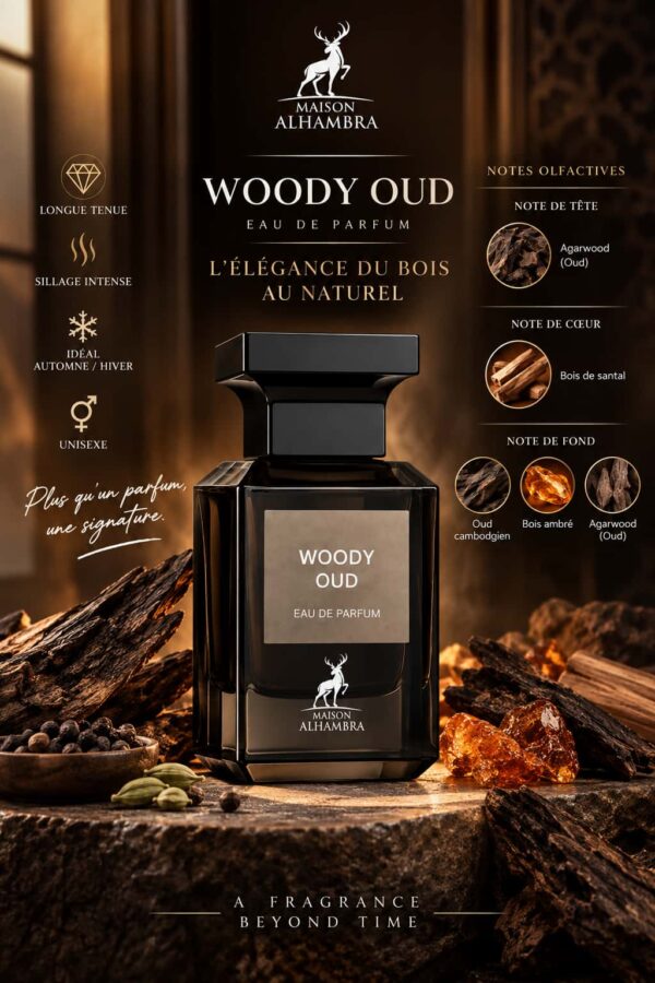 Woody Oud Maison Alhambra Eau de Parfum 80ml Woody Oud Maison Alhambra Eau de Parfum 80ml