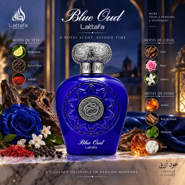 Blue Oud Lattafa Eau de Parfum Unisexe 100ml Blue Oud Lattafa Eau de Parfum Unisexe 100ml
