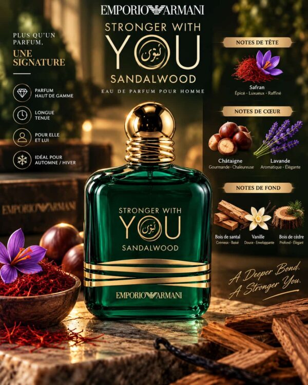 Stronger With You Sandalwood – Notes safran, châtaigne, santal et vanille Stronger With You Sandalwood – Notes safran, châtaigne, santal et vanille