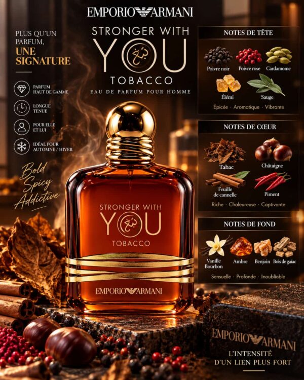 Stronger With You Tobacco – Notes tabac, épices, châtaigne et vanille Bourbon Stronger With You Tobacco – Notes tabac, épices, châtaigne et vanille Bourbon